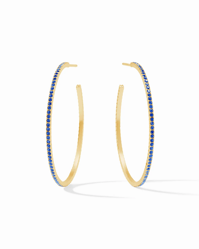 Julie Vos Windsor Sapphire Blue Hoops - Large Earrings in  at Wrapsody