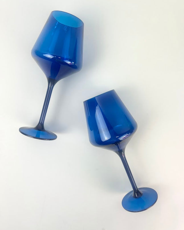 Shatterproof Stemmed Wineglass Blue Drinkware in  at Wrapsody