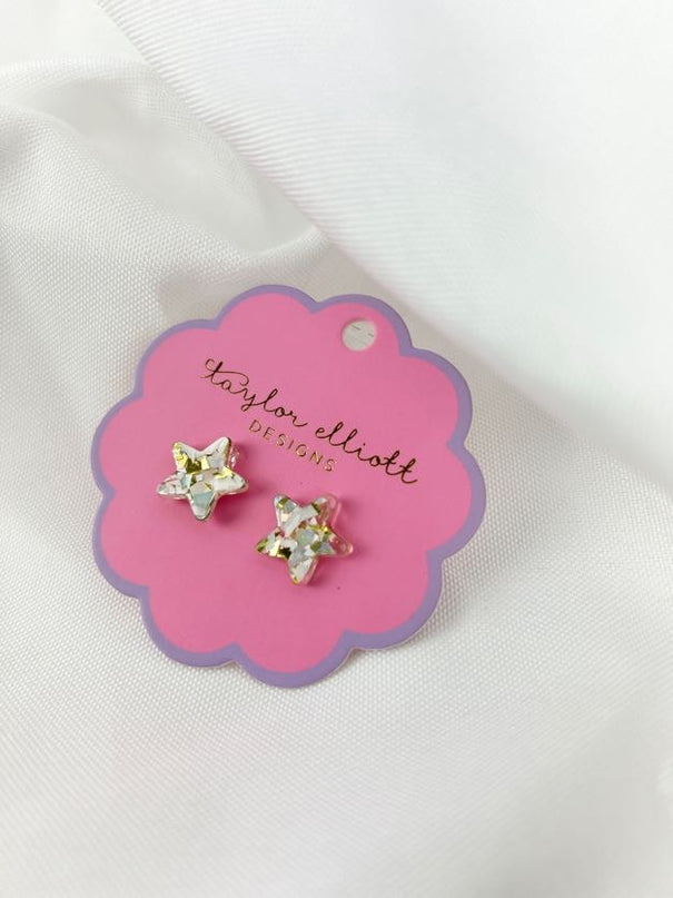 Confetti Acrylic Star Studs Earrings in at Wrapsody