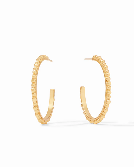 Julie Vos Colette Gold Bead Hoop - Medium Earrings in  at Wrapsody