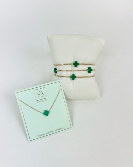 Enewton Signature Cross Emerald Necklace/Bracelet Set Necklaces in at Wrapsody