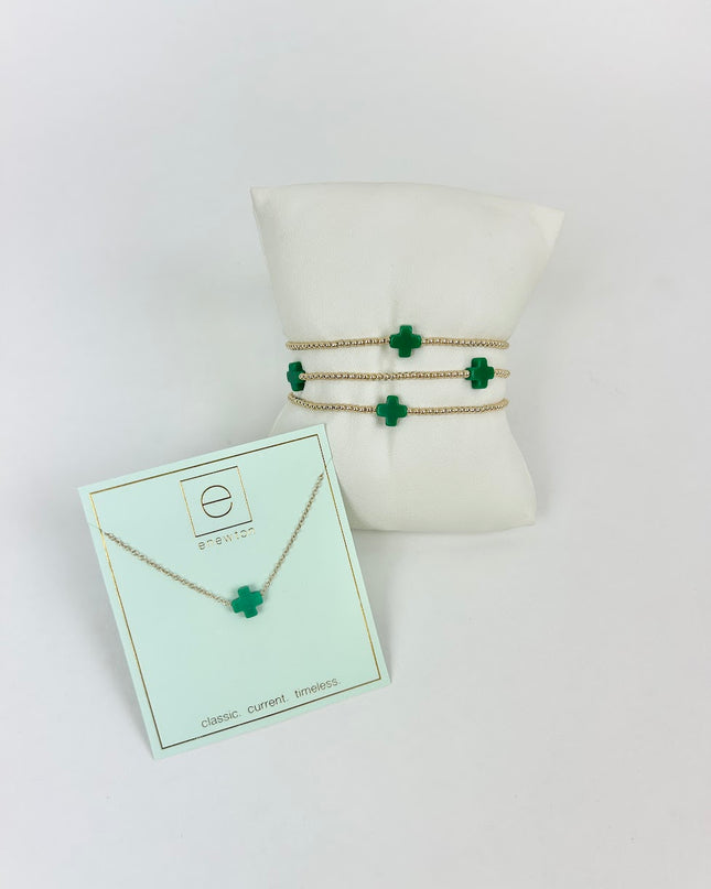 Enewton Signature Cross Emerald Necklace/Bracelet Set Necklaces in at Wrapsody