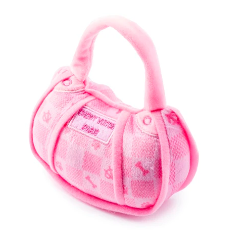 Pink Checker Chewy Vuiton Handbag Dog Toy Large Pet in  at Wrapsody