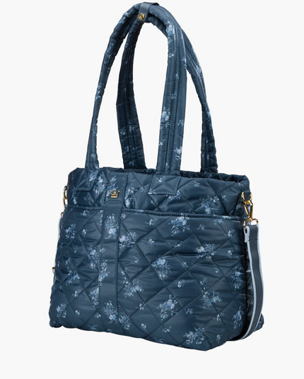 Oliver Thomas Wanderlust Tote Denim Navy Floral Totes in at Wrapsody