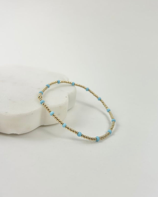 Beaded Blondes Poppi Dainty Powder Blue Bracelet Bracelets in at Wrapsody