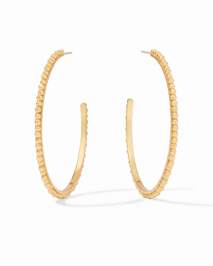 Julie Vos Colette Gold Bead Hoop - XL Earrings in  at Wrapsody