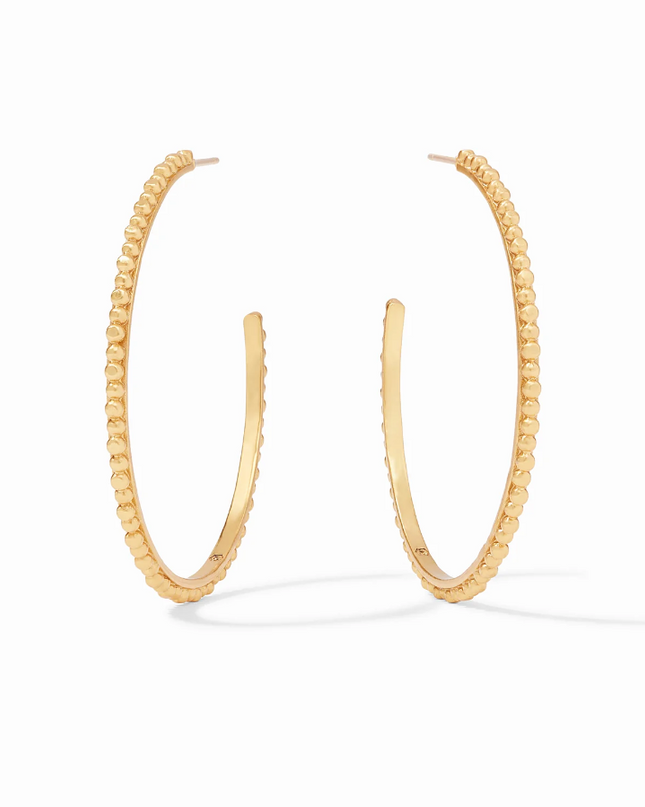 Julie Vos Colette Gold Bead Hoop - XL Earrings in  at Wrapsody