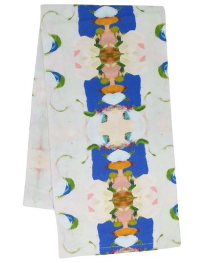 Monet's Garden Navy Tea Towel Kitchen Towels in at Wrapsody