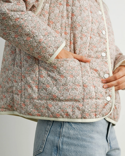 Floral Mauve/Ivory Quilted Jacket