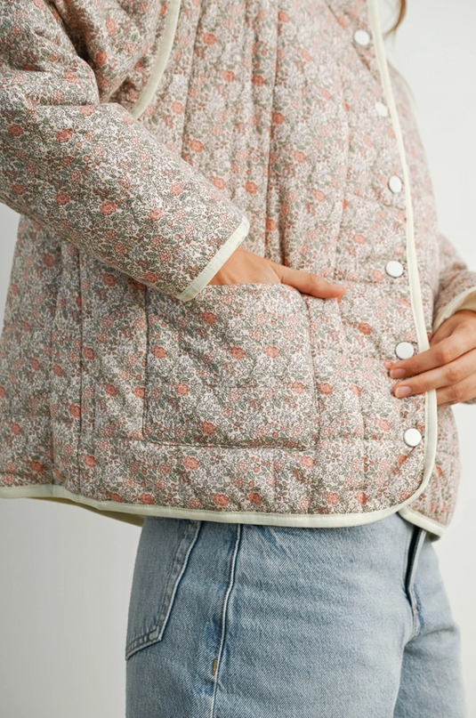 Floral Mauve/Ivory Quilted Jacket