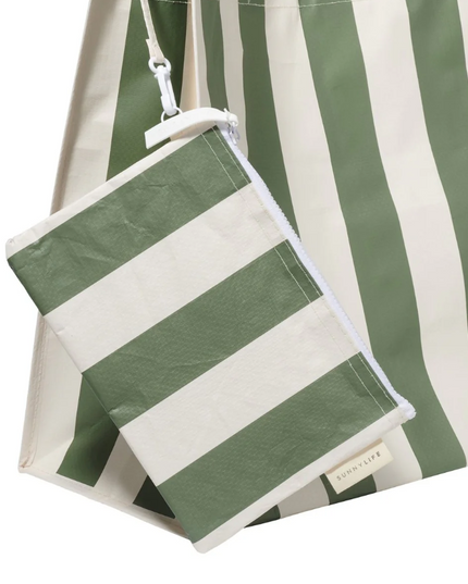 Carryall The Vacay Olive Stripe Beach Bag