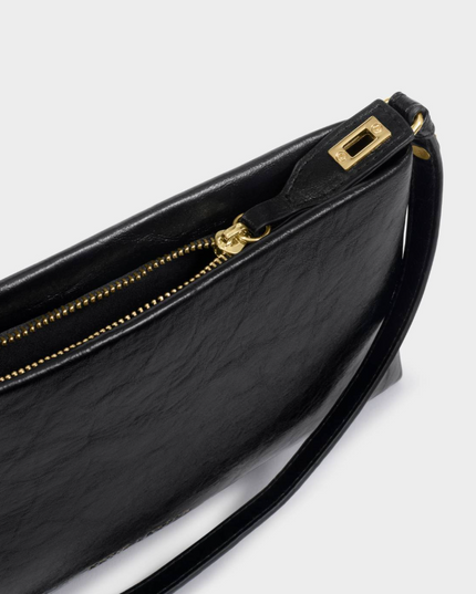 Orin Twist Lock Small Shoulder Bag in Black