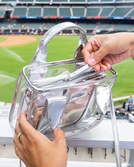 Case Mate Jelly Stadium Bag in Silver Chrome/Clear