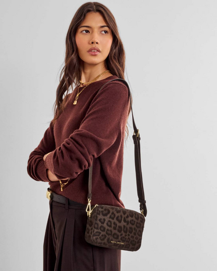 Avery Small Crossbody Bag in Chocolate Leopard