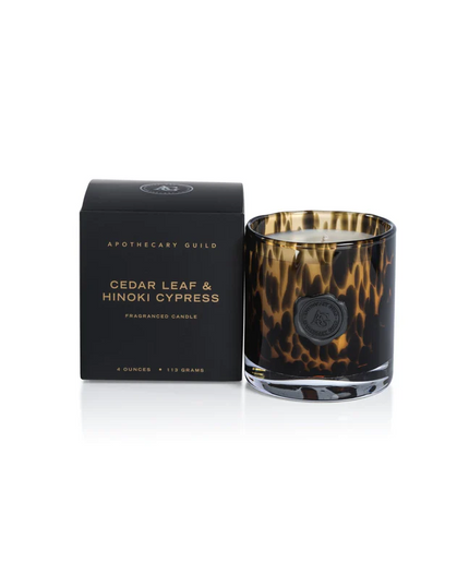 Opal Glass Cedar Leaf Mini Box Candle Candles in at Wrapsody