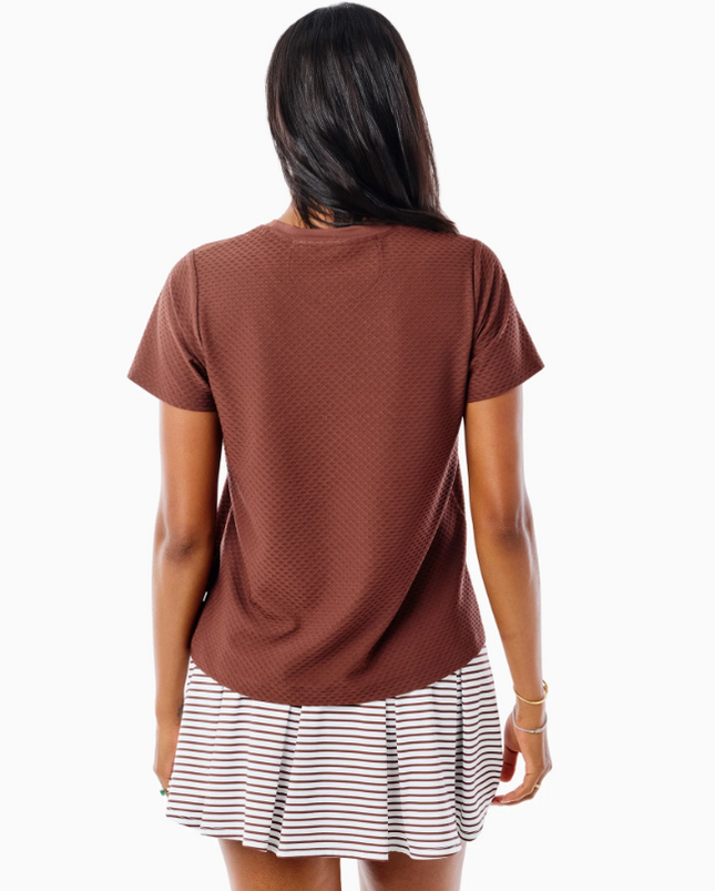 Walnut top in Milk Chocolate Activewear in at Wrapsody