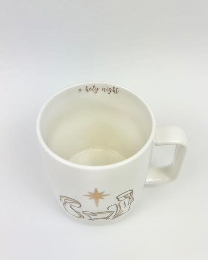 Nativity Gold Mug Drinkware in  at Wrapsody