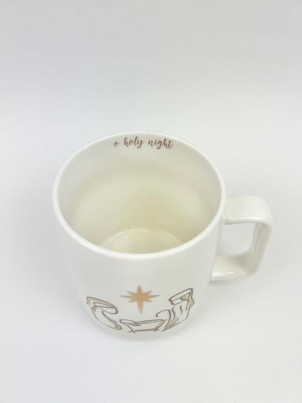 Nativity Gold Mug Drinkware in  at Wrapsody