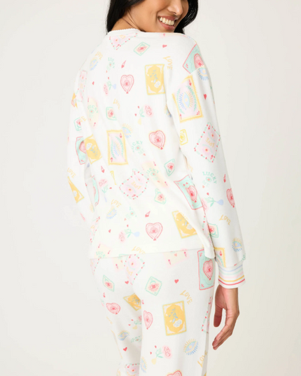 PJ Salvage Lucky Me Ivory Top Loungewear in at Wrapsody