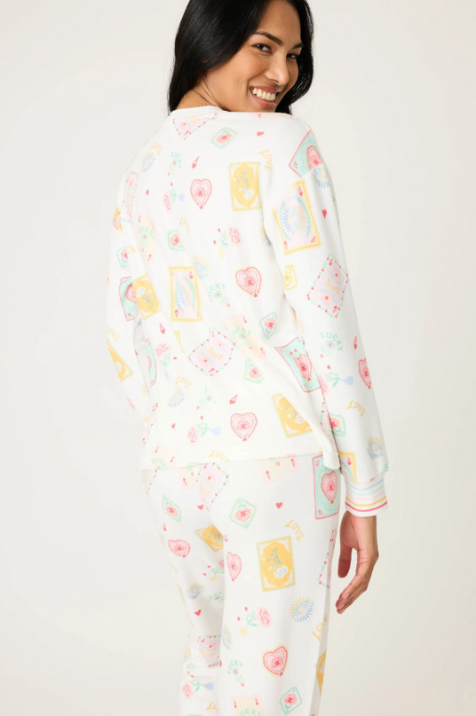 PJ Salvage Lucky Me Ivory Top Loungewear in at Wrapsody