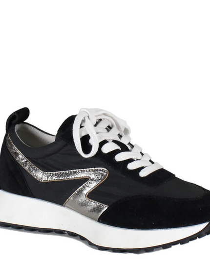 Kind Mark Sneakers in Black/Pewter Shoes in 6 at Wrapsody