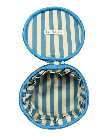 Laura Park Rosemary Indigo Round Jewelry Case
