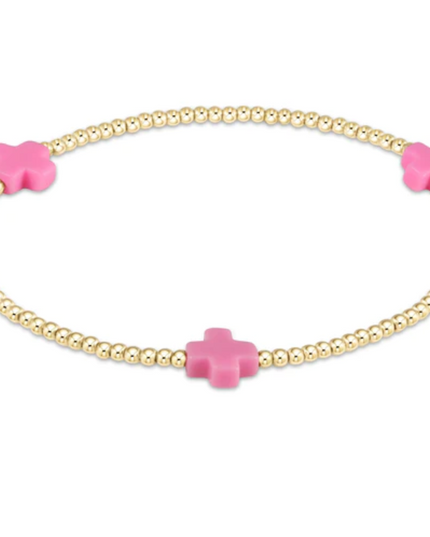 Enewton Signature Cross 2mm Bracelet Bracelets in Bright Pink at Wrapsody