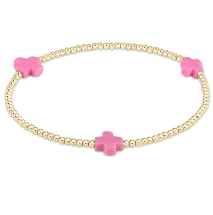 Enewton Signature Cross 2mm Bracelet Bracelets in Bright Pink at Wrapsody