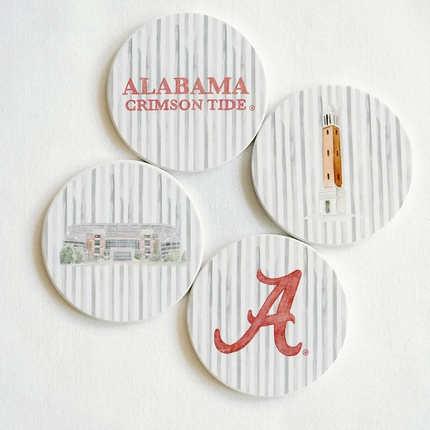 Alabama Striped Coasters Set of 4 Home Decor in at Wrapsody