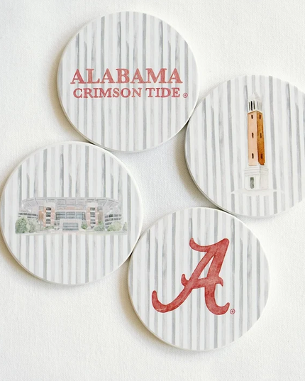 Alabama Striped Coasters Set of 4