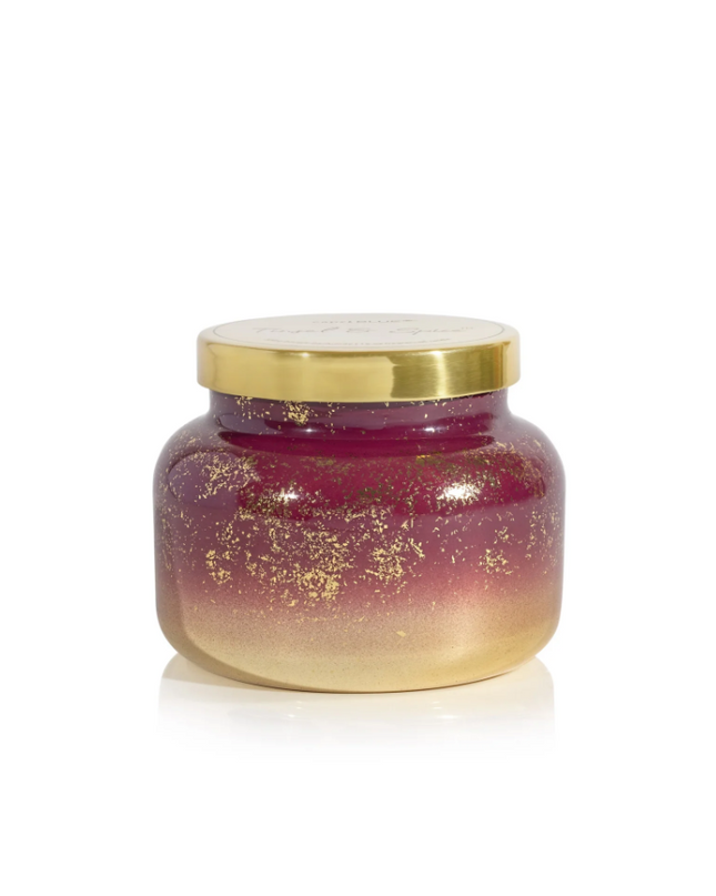 Capri Blue Glimmer Jar 19oz Candle Candles in Tinsel & Spice at Wrapsody