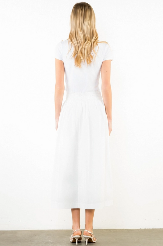 Floral Embroidered Midi Skirt