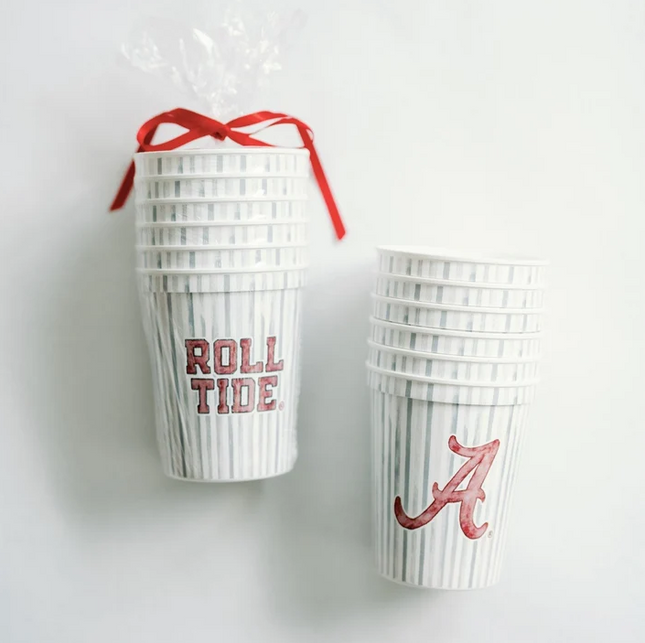 Alabama Stadium Striped Cup Set of 6 Drinkware in at Wrapsody