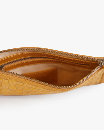 Able Basketweave Clutch in Cognac Clutches in  at Wrapsody