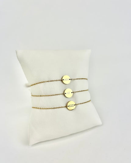 Sorority Mini Disc Bracelet Greek in Alpha Chi Omega at Wrapsody