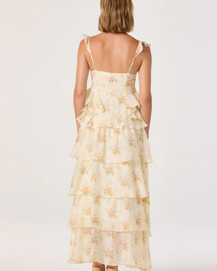 Adessa Floral Yellow Maxi Dress Dresses in at Wrapsody