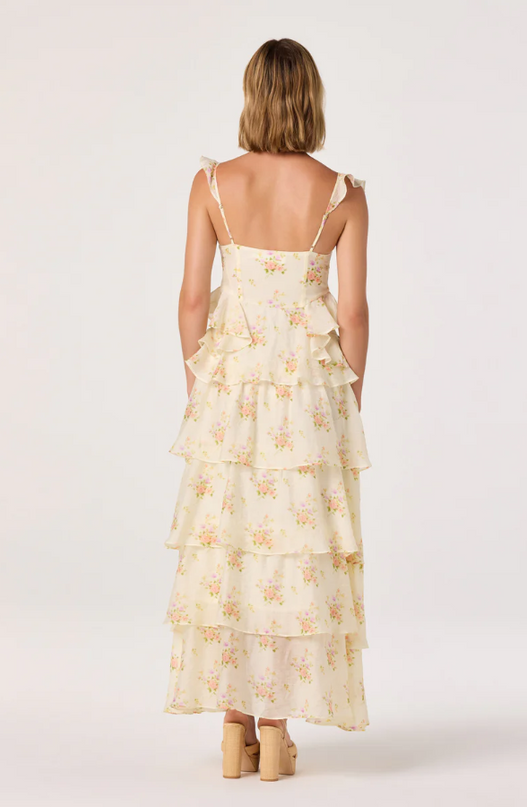Adessa Floral Yellow Maxi Dress Dresses in at Wrapsody