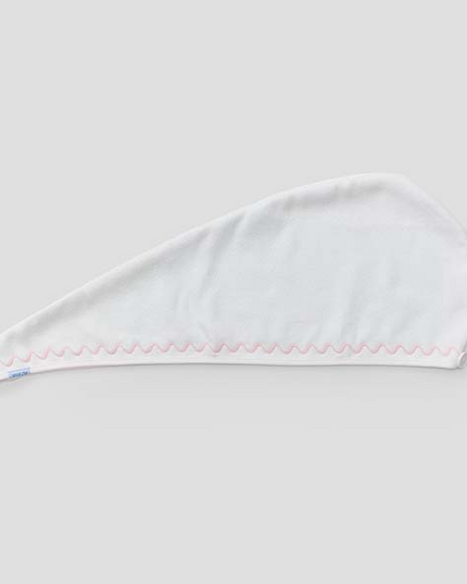 Weezie Hair Towel Light Pink Embroidered Wave Bath & Body in at Wrapsody