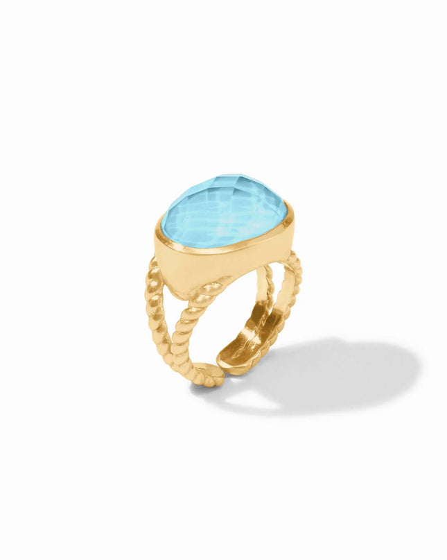 Julie Vos Nassau Capri Blue Statement Ring - 7 Rings in  at Wrapsody