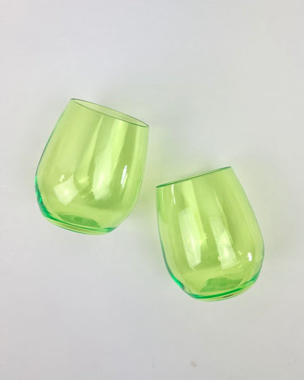 Shatterproof Stemless Wineglass Lime Green Drinkware in  at Wrapsody