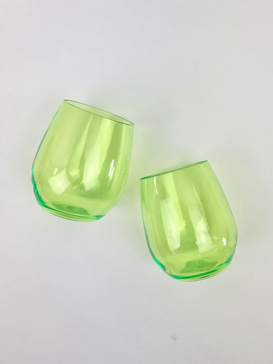 Shatterproof Stemless Wineglass Lime Green