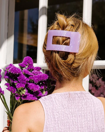 Teleties Lavender Mist Rectangle Flat Clip Large Hair Accessories in at Wrapsody