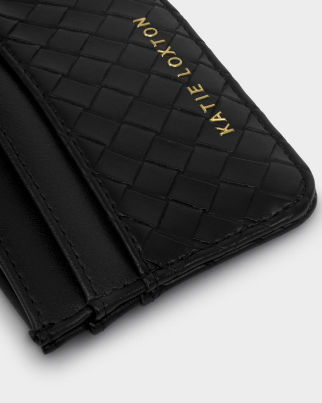 Nova Cardholder in Woven Texture Black Wallets in at Wrapsody