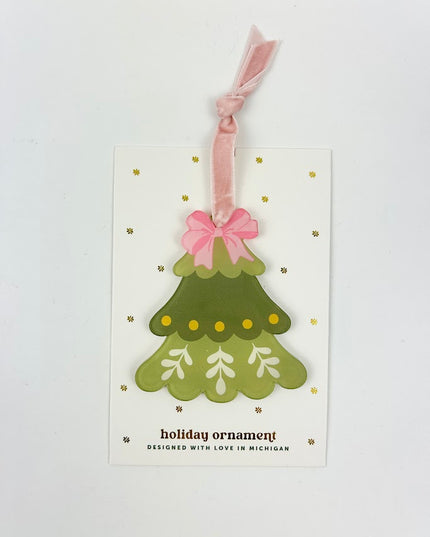 Tree and Bow Acrylic Ornament Home Decor in  at Wrapsody