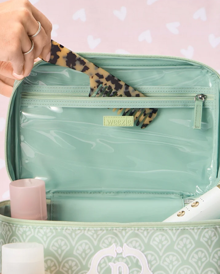 Weezie Vanity Case Green Block Print