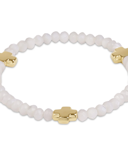Enewton Signature Gemstone Cross 4mm Bracelet Mother of Pearl