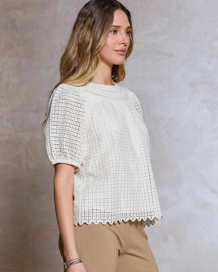 Eyelet Embroidered Blouse Tops in at Wrapsody