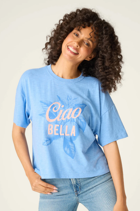 PJ Salvage Frutta Fresca Cornflower Tee Loungewear in S at Wrapsody