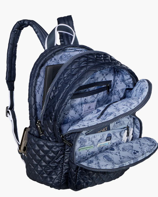 Oiver Thomas Large Wingwoman Backpack Dark Navy Backpacks in at Wrapsody