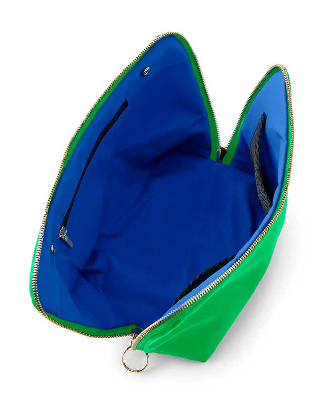 Signature Makeup Bag Kelly Green/Navy Travel Accessories in at Wrapsody